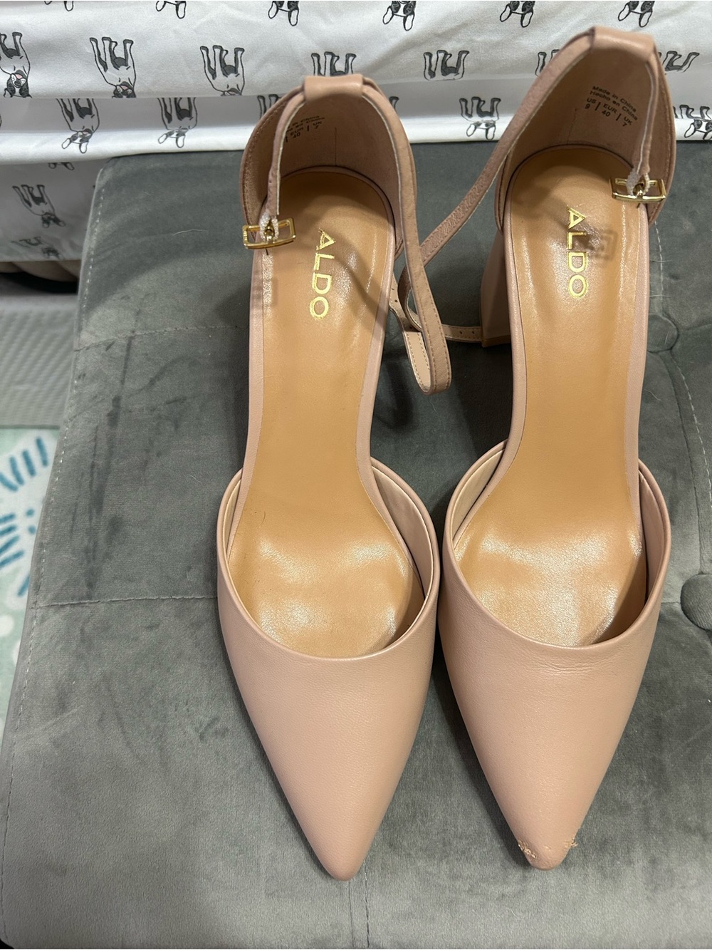 ALDO Blush Pink Pointed Toe Ankle-Strap Heels